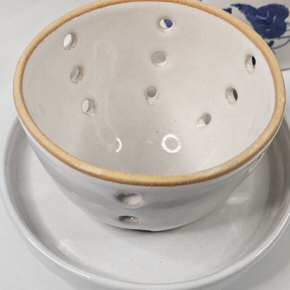 Vintage Amnion Triana Salt Glaze Stoneware Floral Print Butter Crock W Lid - Picture 8 of 8